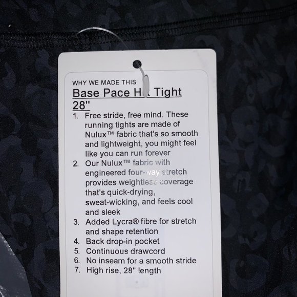 Lululemon Base Pace High Rise Tight 28" - Picture 6 of 6